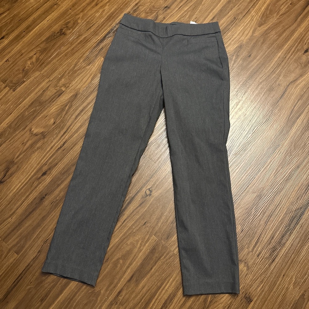 Liz Claiborne Womens Dress Pants Sz 10 Black Straight Leg Stretch Career Pull On